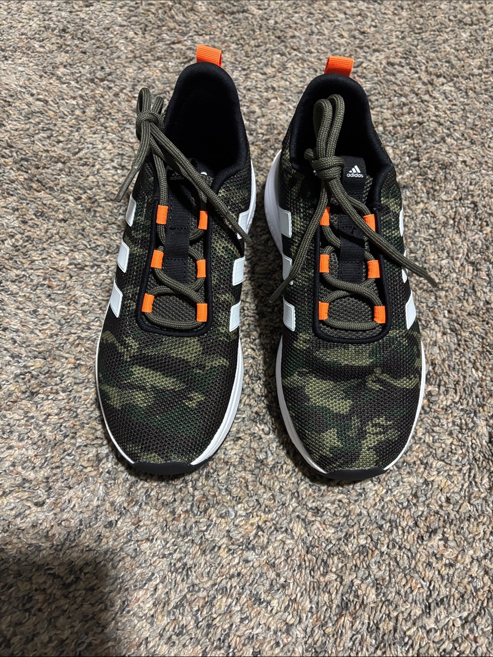 adidas Kids Camouflage Sneakers in Green and Orange
